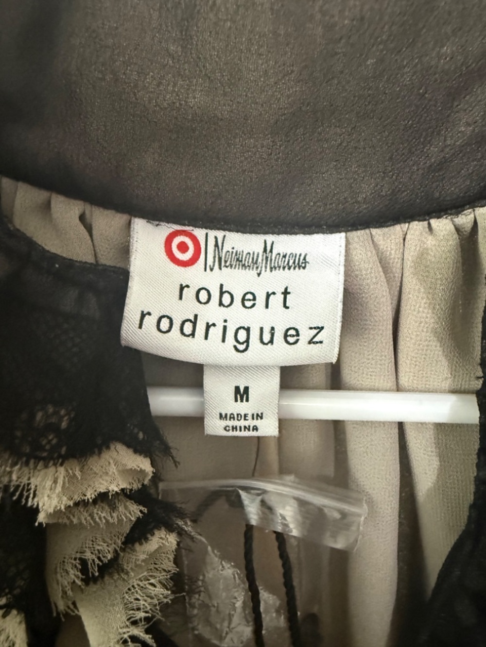 Robert Rodriguez for Neiman Marcus Target Black Sheer Ruffle Blouse Top M NEW - Picture 2 of 5